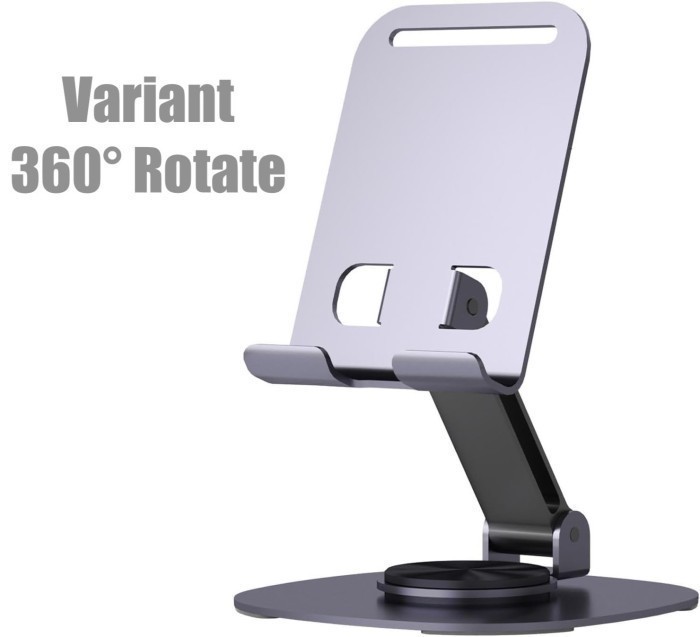 Desk Phone Holder Foldable Heavy Duty Metal Tablet Stand 360° Rotate