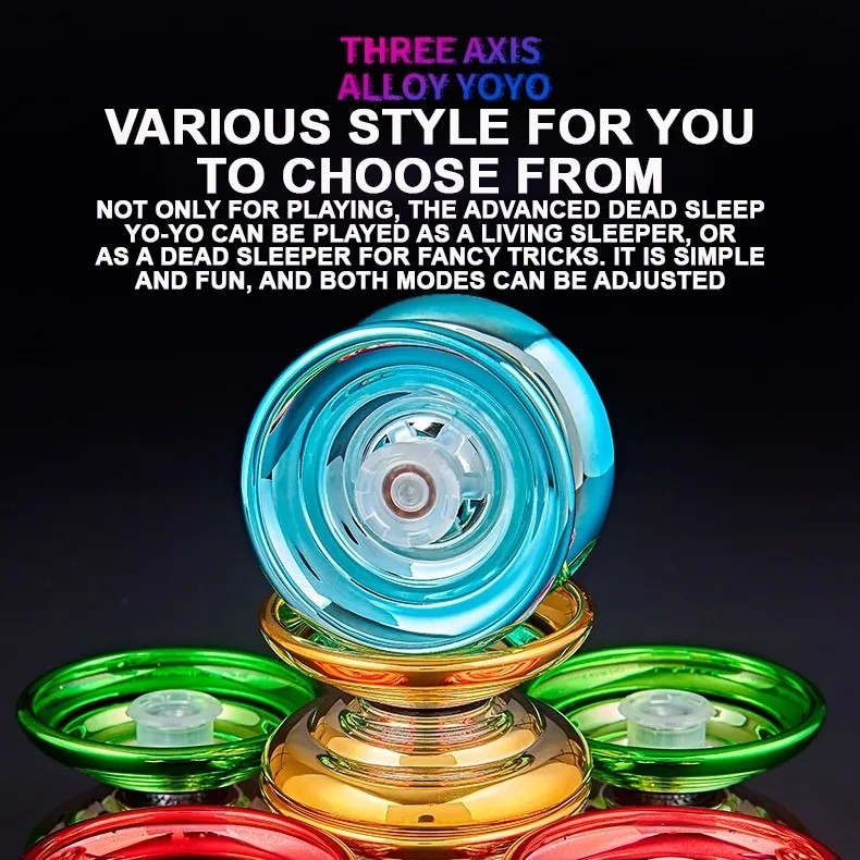 High Speed 3 Bearing Mainan Anak YoYo Set Metal Alloy YoYo Besi High Quality