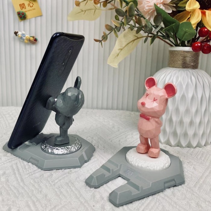 Creative Bearbrick Phone Holder Desk Decor Resin Craft Great Gift iPad Holder