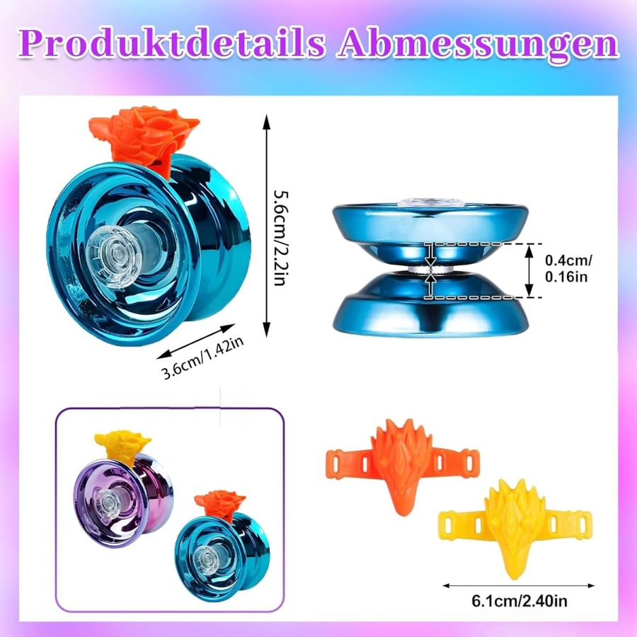 High Speed 3 Bearing Mainan Anak YoYo Set Metal Alloy YoYo Besi High Quality
