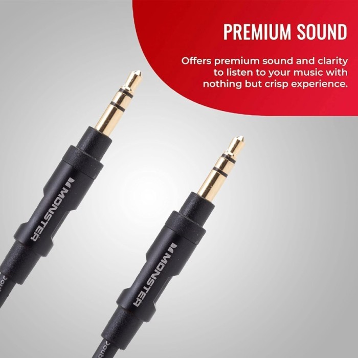 Maxi Monster Aux Audio Cable 3.5mm Jack HiFi Premium Sound Quality