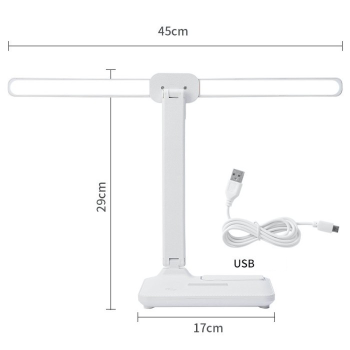 Dual Led Lampu Meja Belajar Portable Lampu Asrama Siswa 3 Warna Adjust - Non Battery