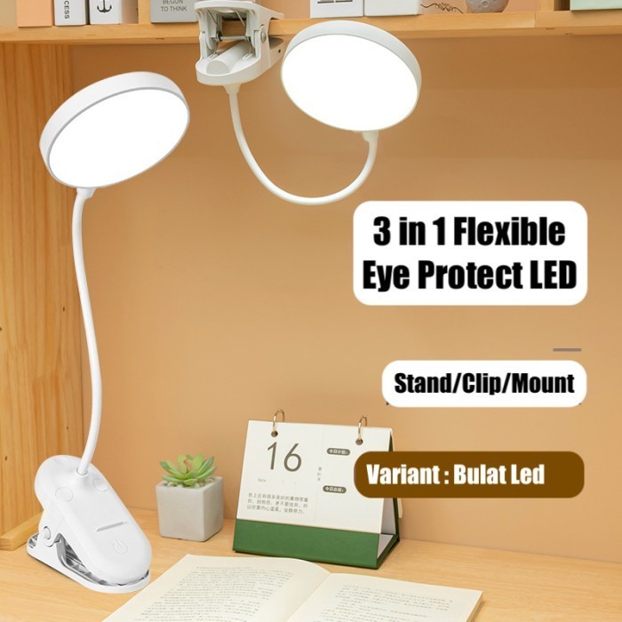 Multifungsi Flexible Clip Usb Led Lampu Meja Belajar Jepit Portable
