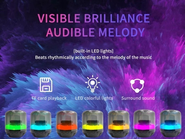 HiFi Bass Surround Y10 Portable Bluetooth Speaker With RGB Light