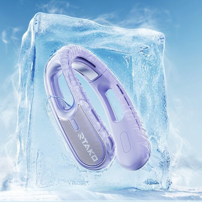 Premium Rtako Ice Cool Neck Fan Kipas Angin Leher Portable Strong Wind Durable Battery