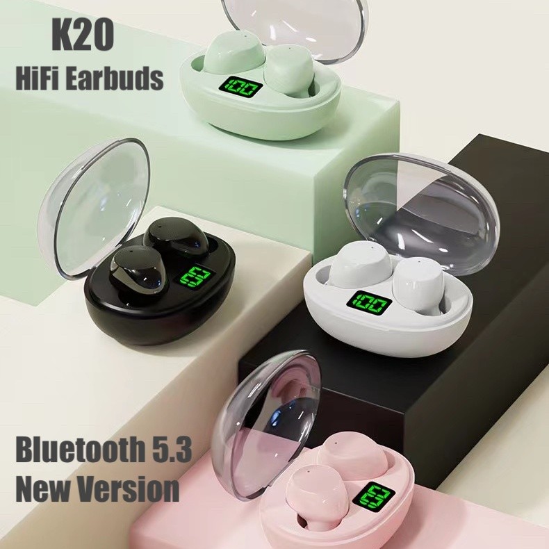 K20 HiFi Bass TWS Headset Bluetooth 5.3 Sport Earphone Wireless
