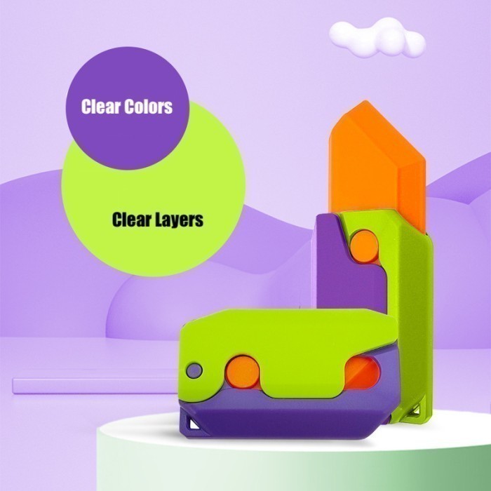 Fidget Toys Dekompresi Pistol Mainan Pisau Gravitasi 3D Semua Umur