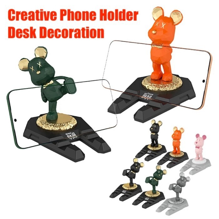 Creative Bearbrick Phone Holder Desk Decor Resin Craft Great Gift iPad Holder