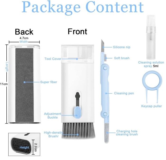 7 in 1 Multifunction Pen Cleaner Phone Screen Keyboard Cleaning Kit Pembersih Produk Electronic