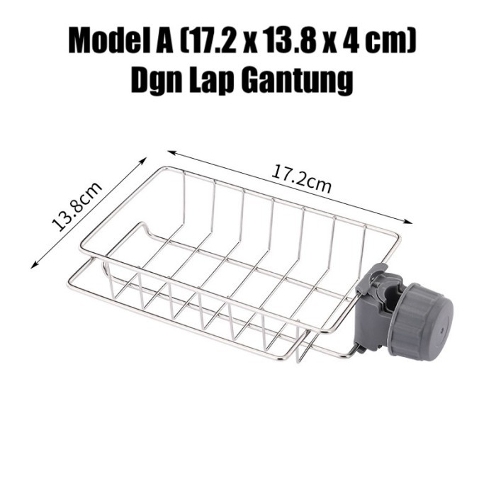 Stainless Rak Pengeringan Rak Gantungan Kran Organizer Alat Bersih2 Dapur Kamar Mandi 