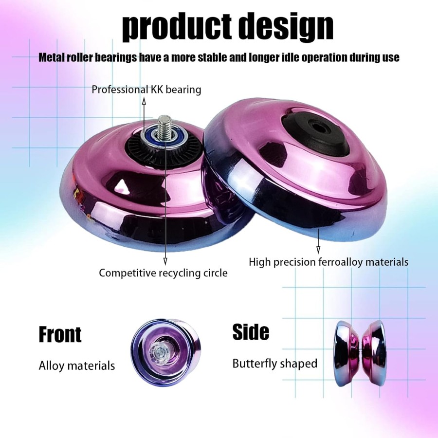 High Speed 3 Bearing Mainan Anak YoYo Set Metal Alloy YoYo Besi High Quality