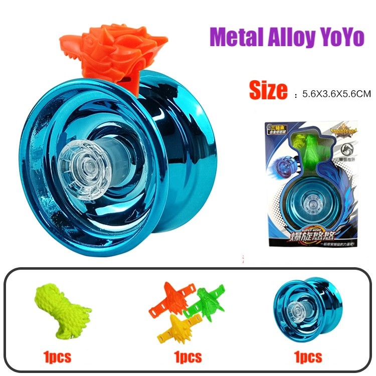 High Speed 3 Bearing Mainan Anak YoYo Set Metal Alloy YoYo Besi High Quality