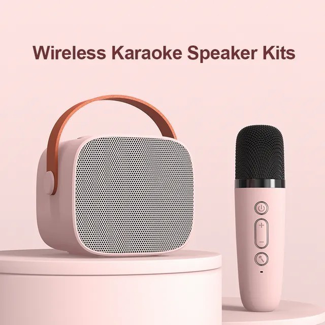 Family KTV K1 Portable Wireless Karaoke Speaker Bluetooth Microphone - 2 Mic Blue