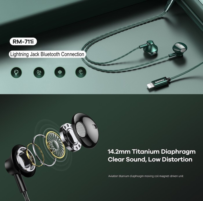 Value Type Remax Lightning Connector Headset iphone Earphone With Mic