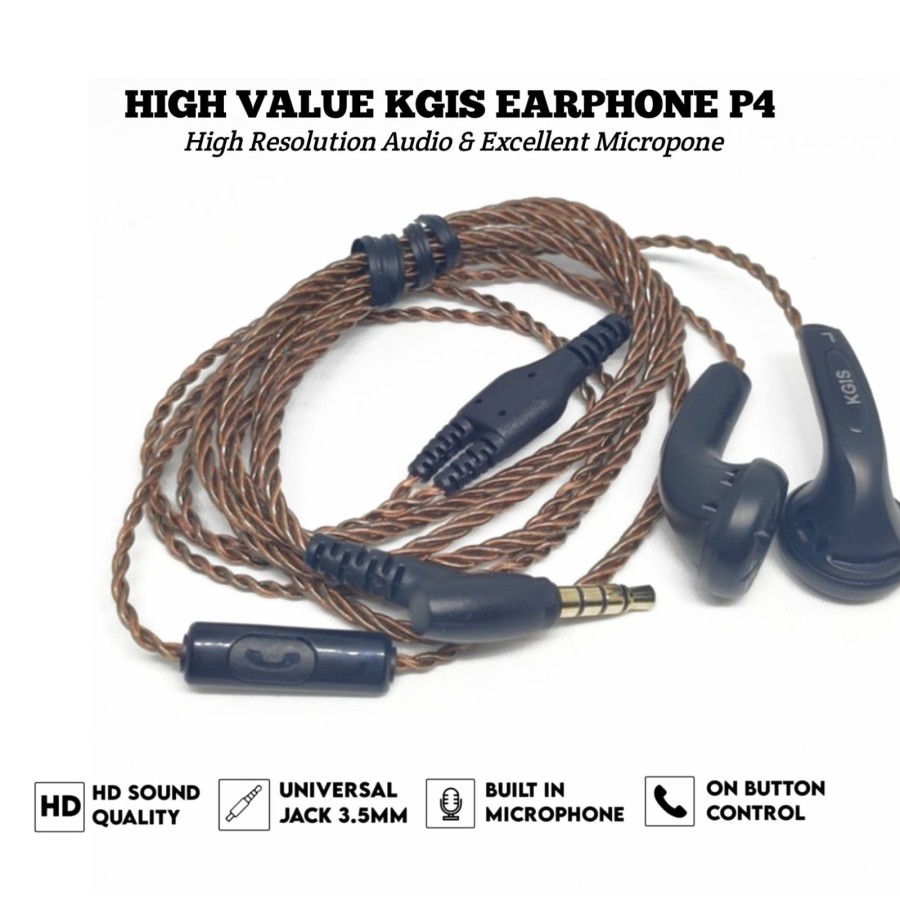 High Value KGIS P4 Hifi Earphone With Mic Excellent Bass Headset 