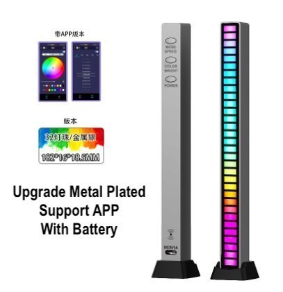 Lampu LED RGB Bar Strip Rhythm Light Sync Music Sound Control 32bit - Non Battery