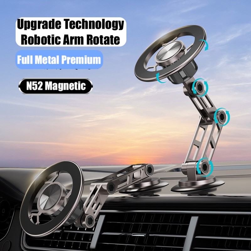 Mekanis Arm 720° Rotate Holder MagSafe Magnetic Mobil Phone Holder Dashboard Car Hp Mount