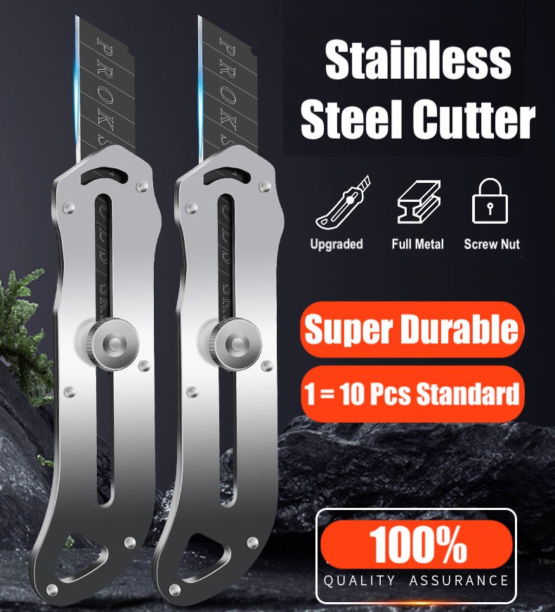 SK5 Metal Pisau Cutter Stainless Steel Anti Karat Praktis MultiPurpose