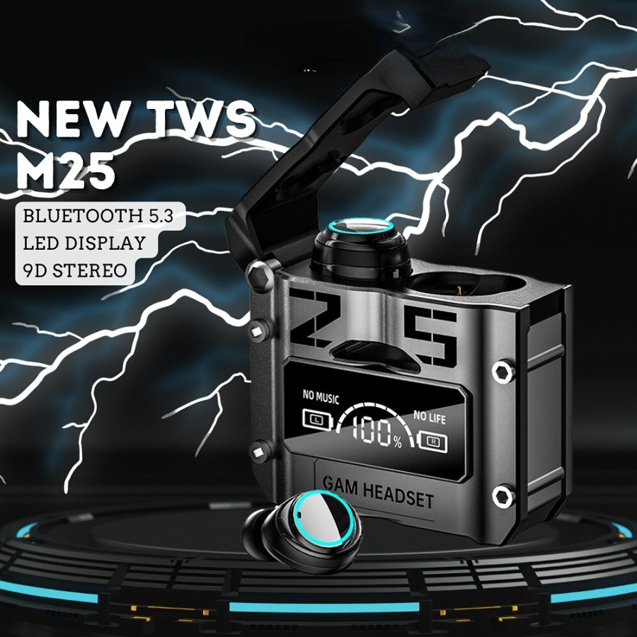 M25 TWS Mechanical Space Capsule Headset Bluetooth Earphone Wireless