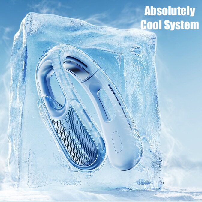 Premium Rtako Ice Cool Neck Fan Kipas Angin Leher Portable Strong Wind Durable Battery
