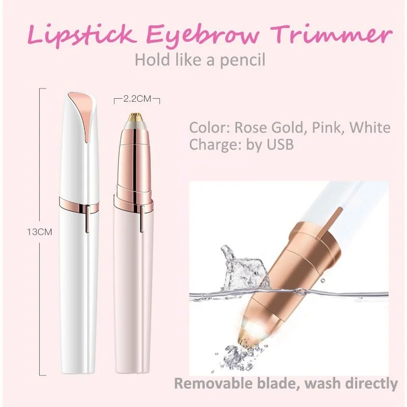 Alat Cukuran Elektrik Trimmer Cukur Alis Pencukur Bulu Hidung Rambut Eyebrow Shaver