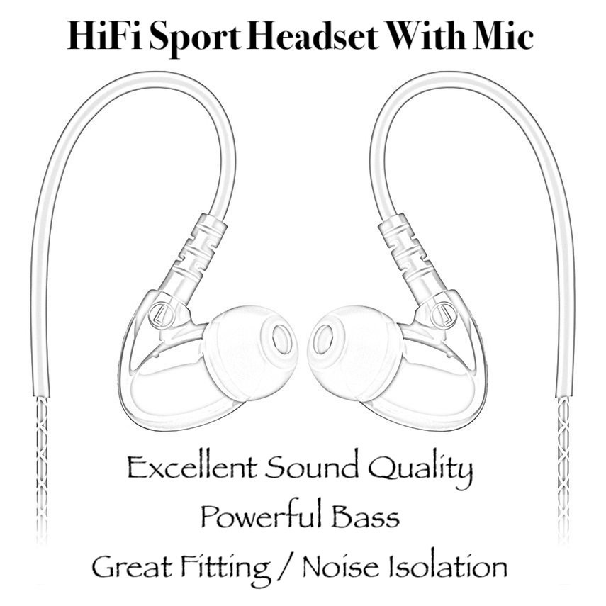Fonge F1 HiFi Headset Powerful Bass Sport Earphone With Microphone