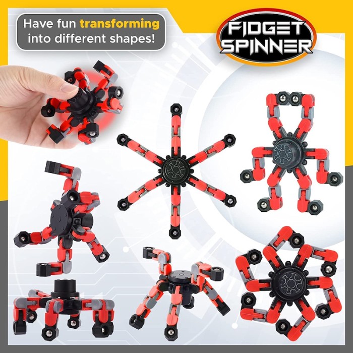 Mainan Fidget Spinner Mechanical Chain Deformable Robot Fidget Toys Penghilang Stress 