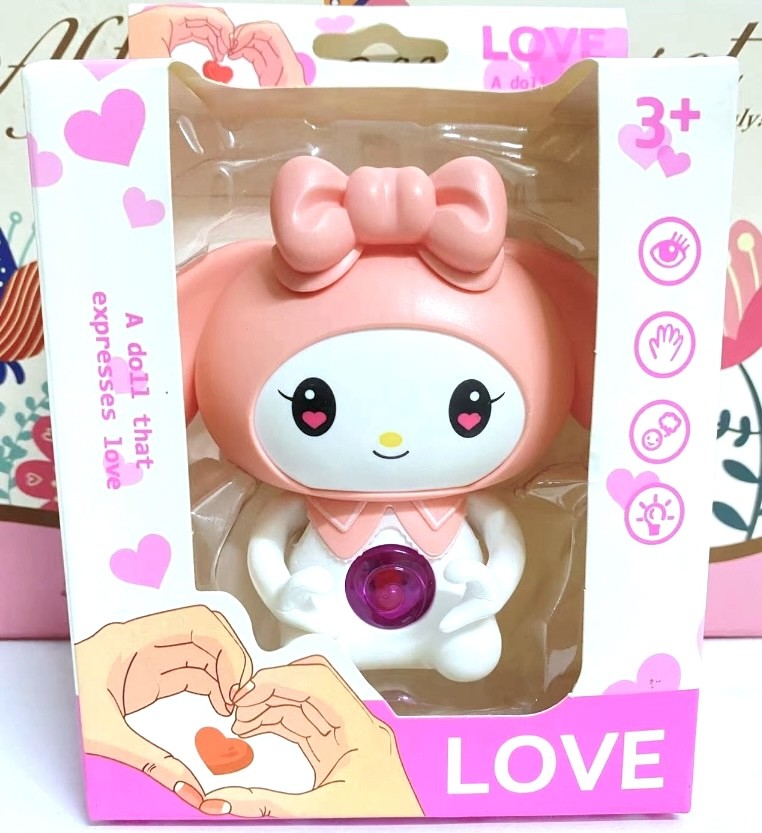 Boneka I Love You Cinnamoroll Melody Lotso Kuromi Sanrio Hello Kitty LED Lampu Gantungan Kunci 