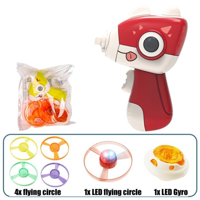 Mainan Anak Pistol Gasing Putar Spinning Toys Pistol Ketapel Cute Dino