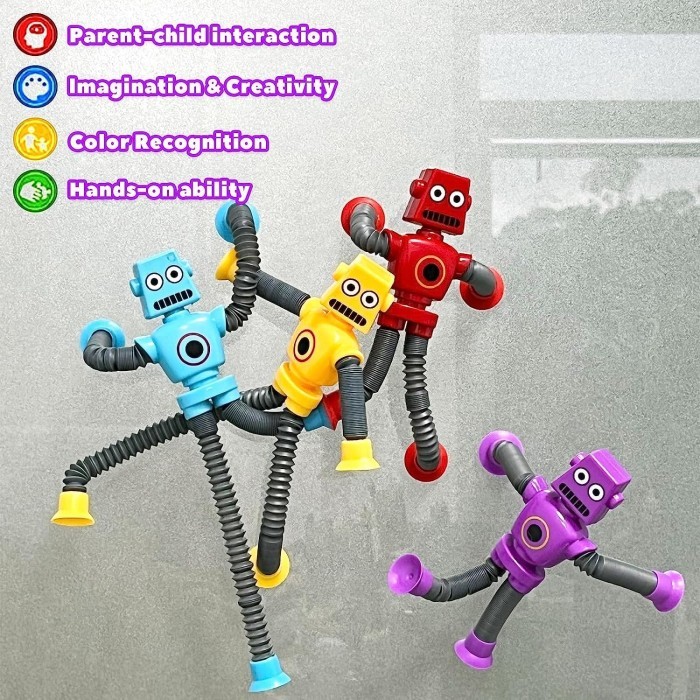 Mainan Edukasi Anak Jerapah Suction Cup Tabung Teleskopik Transformers