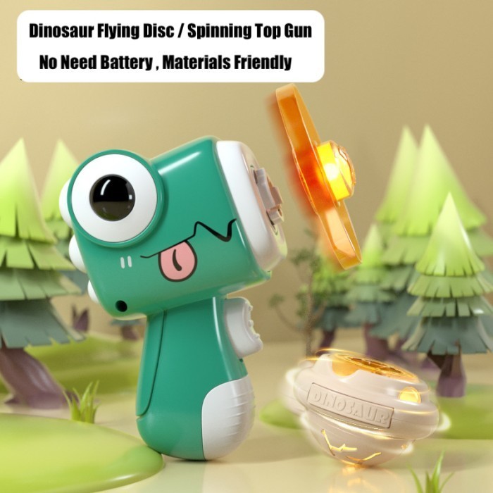 Mainan Anak Pistol Gasing Putar Spinning Toys Pistol Ketapel Cute Dino
