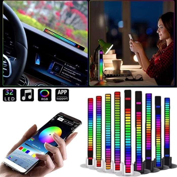 Lampu LED RGB Bar Strip Rhythm Light Sync Music Sound Control 32bit - Non Battery