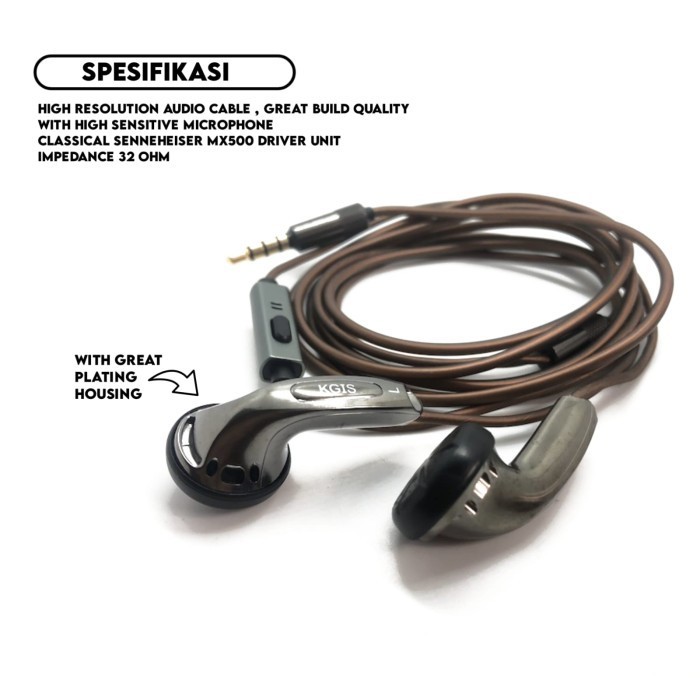 Plated Housing KGIS P9 Superior Sound Hifi Bass Earphone Sweet Vocal Headset With Mic