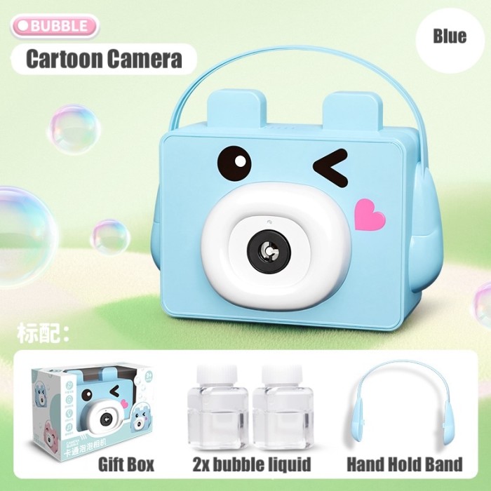 Full Otomatis Bubble Camera Mainan Anak Electric Kamera Gelembung Lampu & Music