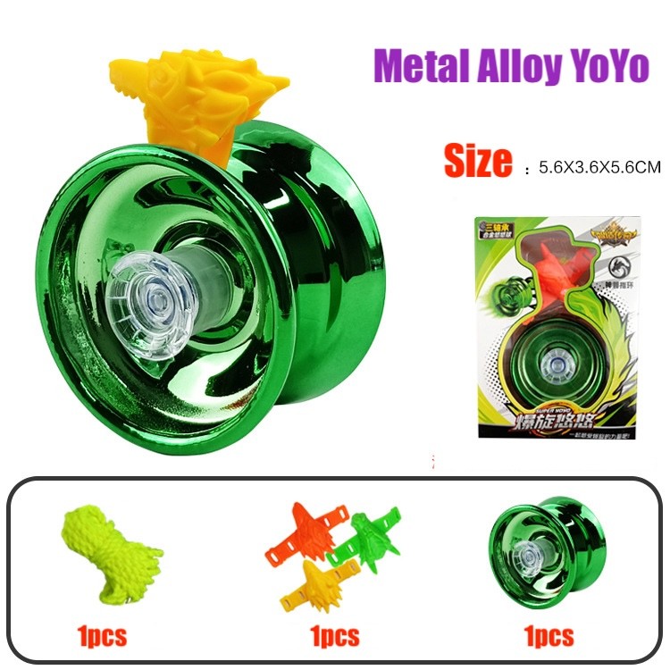 High Speed 3 Bearing Mainan Anak YoYo Set Metal Alloy YoYo Besi High Quality