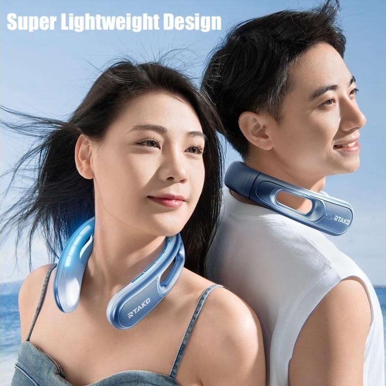 Premium Rtako Ice Cool Neck Fan Kipas Angin Leher Portable Strong Wind Durable Battery