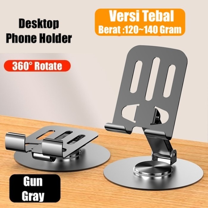 Desk Phone Holder Foldable Full Premium Metal Tablet Stand 360° Rotate