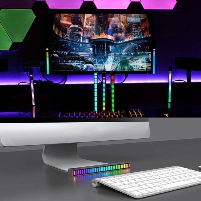 Lampu LED RGB Bar Strip Rhythm Light Sync Music Sound Control 32bit - Non Battery