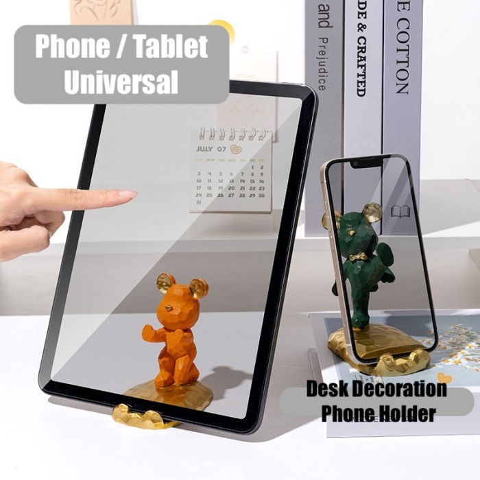 Creative Bearbrick Phone Holder Desk Decor Resin Craft Great Gift iPad Holder
