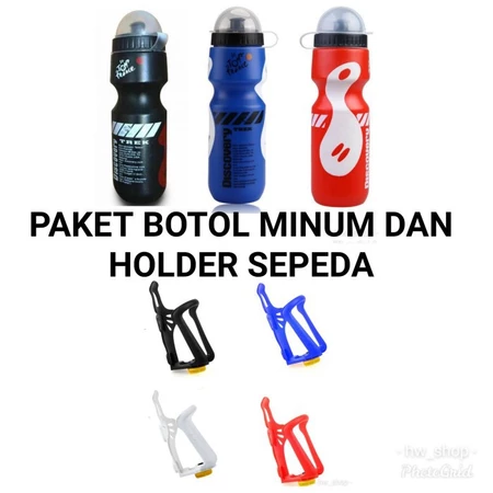 Paket Botol Minum dan Holder Sepeda