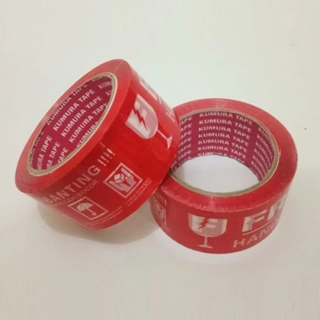 Lakban Fragile 2 inci 90 yard Warna Merah