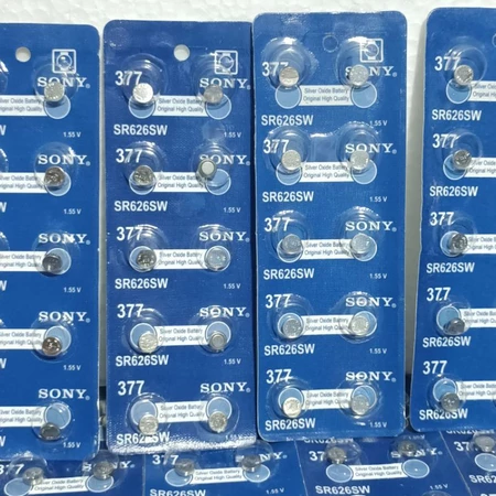 Batu Baterai Sony SR 626 Biru . Baterai Sony 377 Batu baterai jam Tangan . Baterai Murah