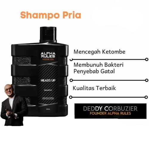 Alpha Rules Heads Up Shampoo Rambut Pria 250 ML
