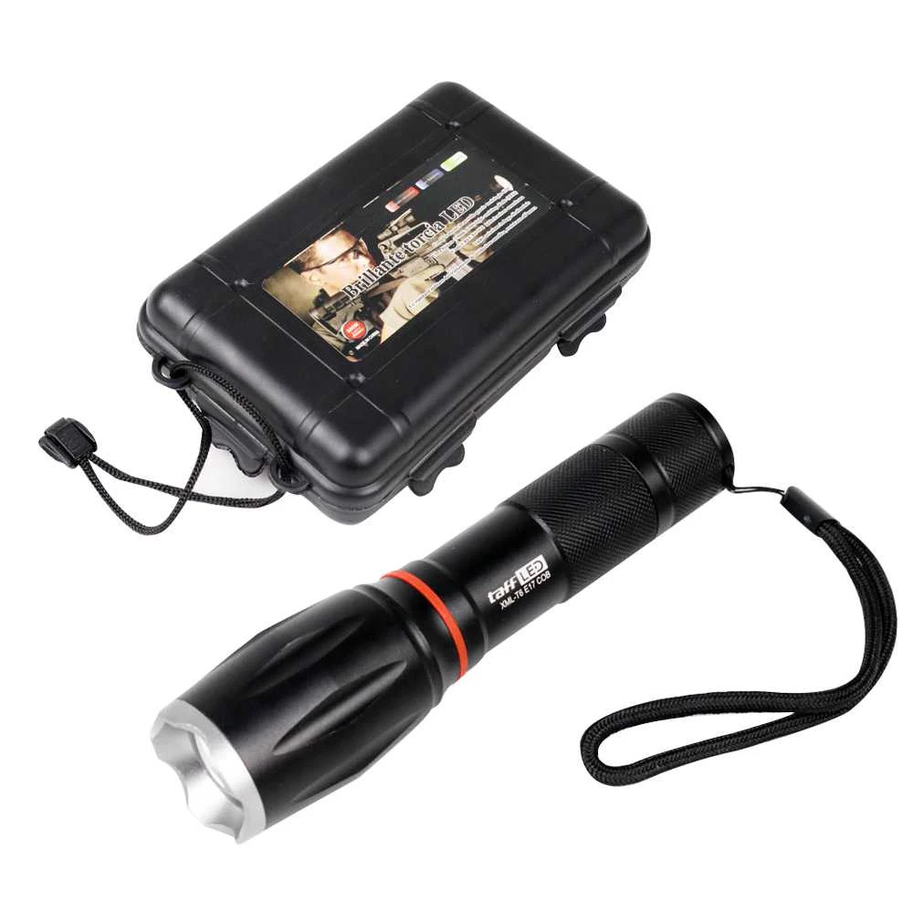 Senter Lampu FlashLight T6 Black Paket Murah komplit . Senter cas T6 . Batere cas