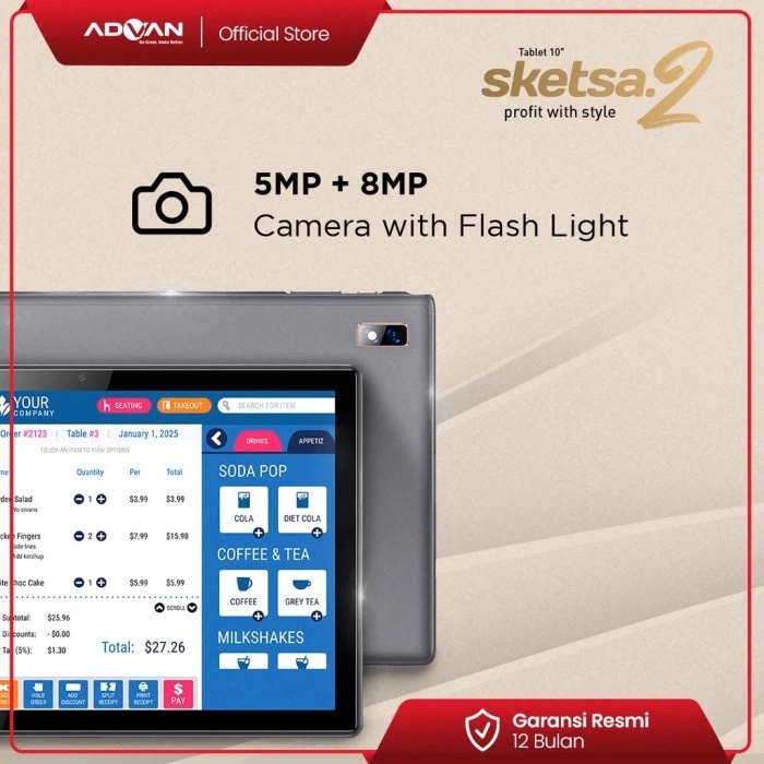 Advan Tab Sketsa 2 Ram 4/64GB Garansi Resmi Advan