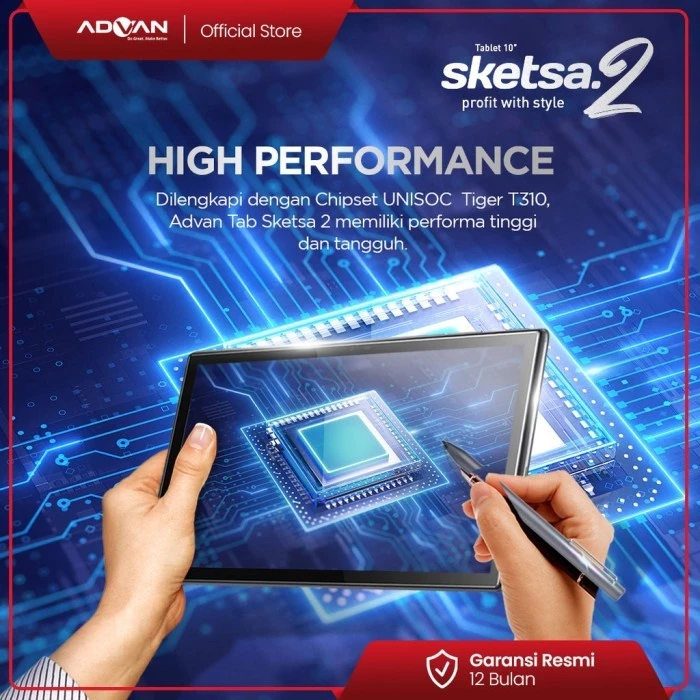 Advan Tab Sketsa 2 Ram 4/64GB Garansi Resmi Advan