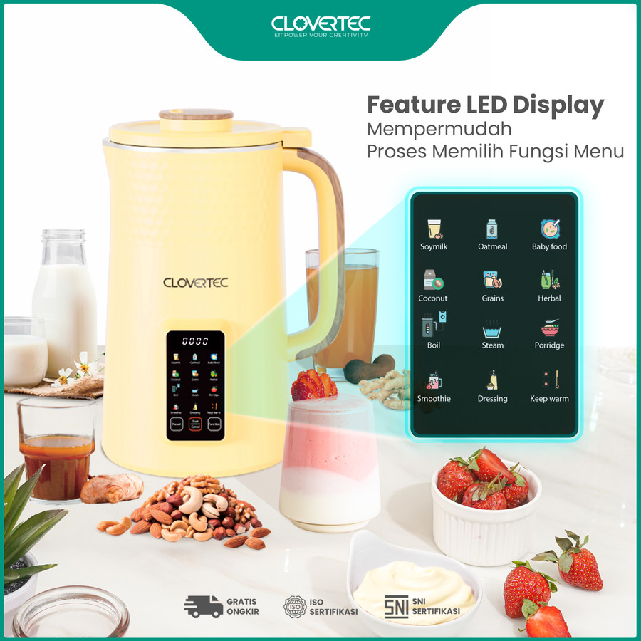 CLOVERTEC Soy Milk Maker Mesin Susu Kedelai Multifungsi 1,2L CFM-121