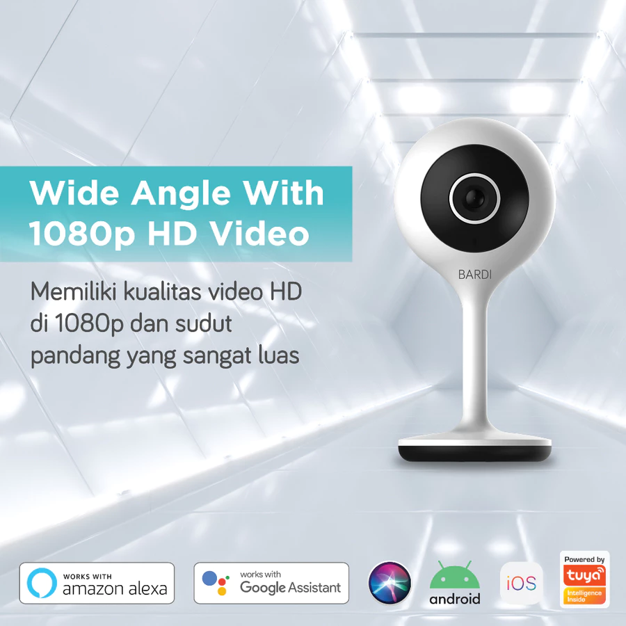 BARDI Smart IP Camera Indoor Static 1080HD CCTV WiFi IoT Home Automation Baby Monitor Kamera Pantau Jarak Jauh Wireless Dua