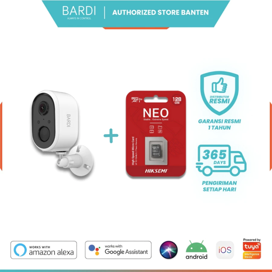 BARDI Smart Outdoor CCTV Tanpa Kabel with Battery IP Cam WiFi Wireless Full HD