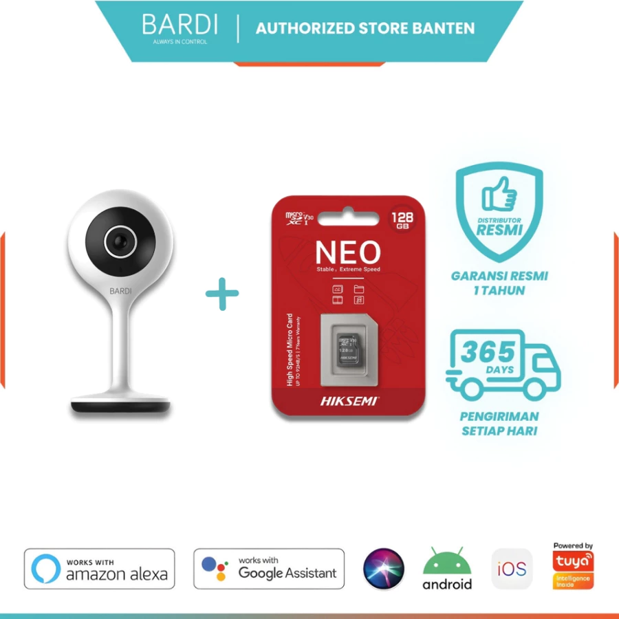 BARDI Smart IP Camera Indoor Static 1080HD CCTV WiFi IoT Home Automation Baby Monitor Kamera Pantau Jarak Jauh Wireless Dua